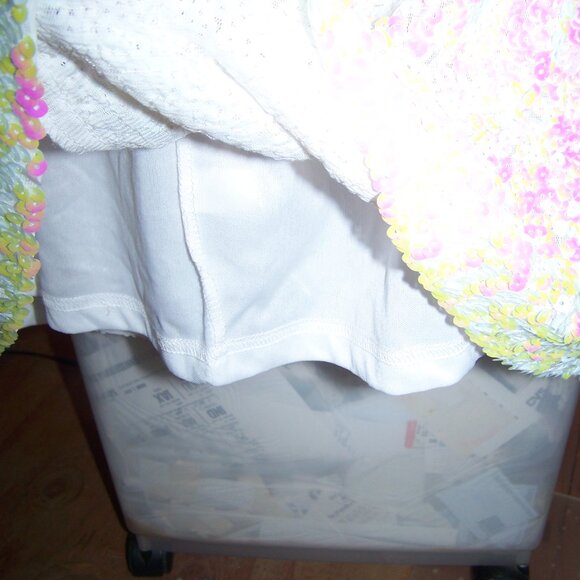 Unbranded White Sequin Skirt Sz M/L - Picture 3 of 7